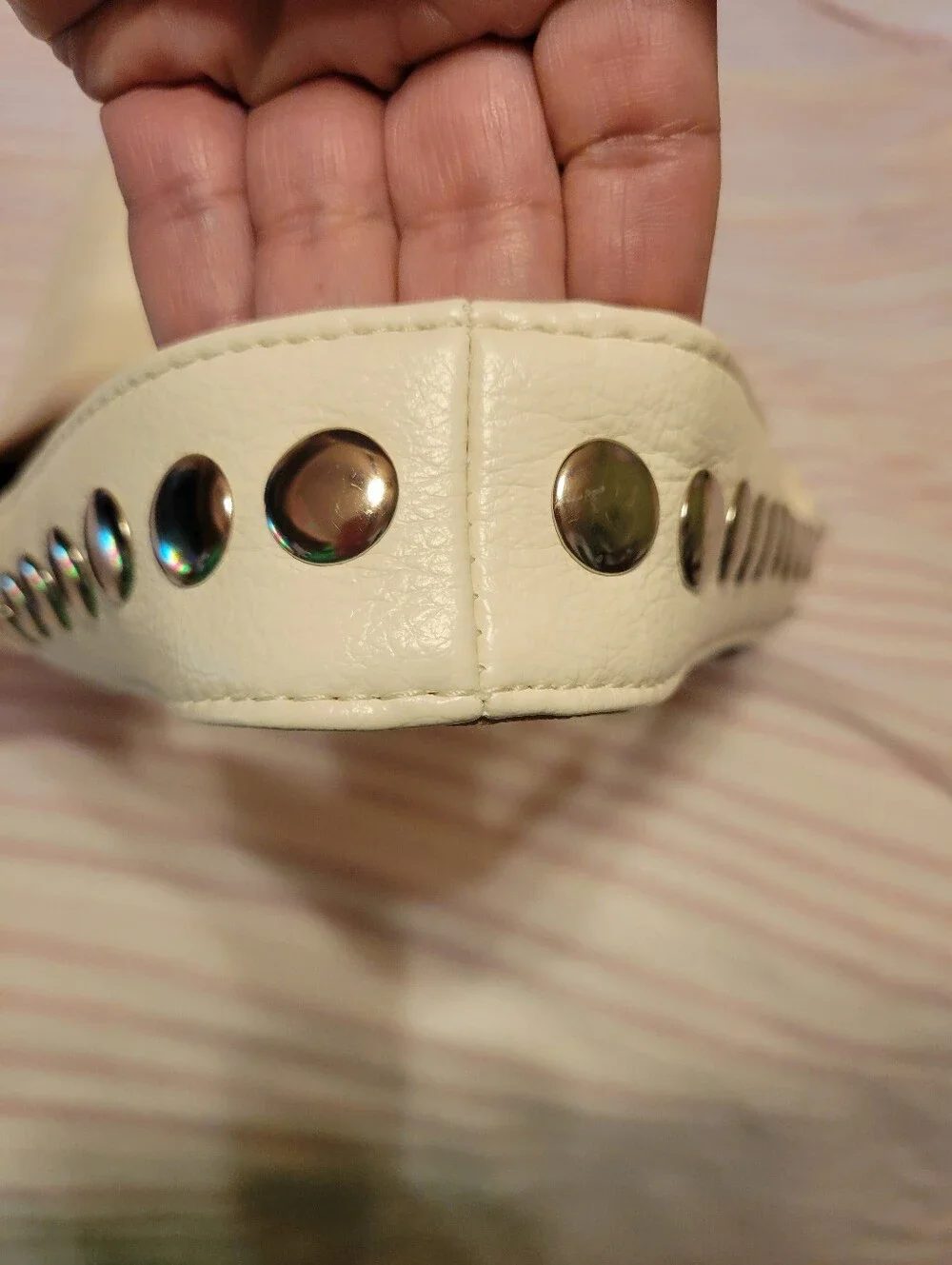 Steve Madden Creme Studded Bucket Bag. Bought At Dillards.